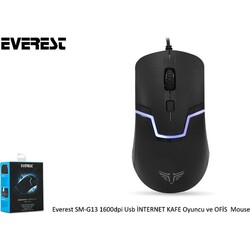 Everest SM-G13 1600 DPI USB İnternet Kafe Oyuncu ve Ofis Mouse - Thumbnail