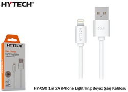 Hytech - Hytech HY-X90 1m 2.0A iPhone Lightning Beyaz Şarj